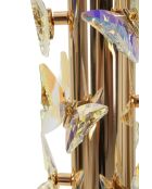 Lampe de table en fer, métal, tissu et verre Butterfly dorée – D.35x74 cm