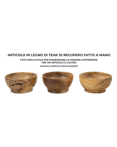 Vide-poches Butot en teck recyclé brun – D.15x8 cm