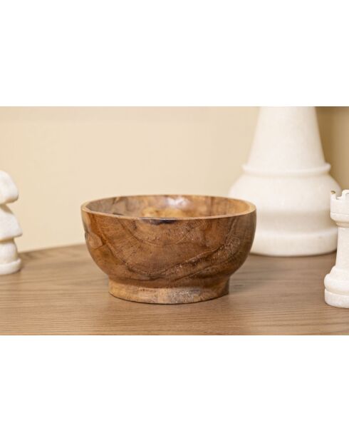 Vide-poches Butot en teck recyclé brun – D.15x8 cm
