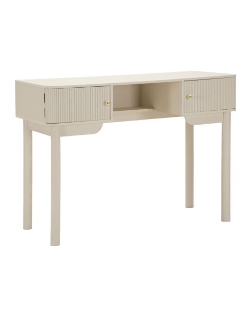 Coiffeuse en bois de pin, mdf, fer Shy blanc/or – 110x40x80 cm