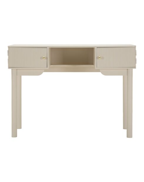 Coiffeuse en bois de pin, mdf, fer Shy blanc/or – 110x40x80 cm