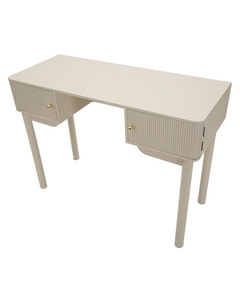 Coiffeuse en bois de pin, mdf, fer Shy blanc/or – 110x40x80 cm