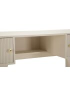 Coiffeuse en bois de pin, mdf, fer Shy blanc/or – 110x40x80 cm