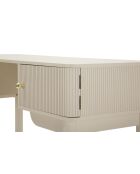 Coiffeuse en bois de pin, mdf, fer Shy blanc/or – 110x40x80 cm
