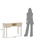 Coiffeuse en bois de pin, mdf, fer Shy blanc/or – 110x40x80 cm