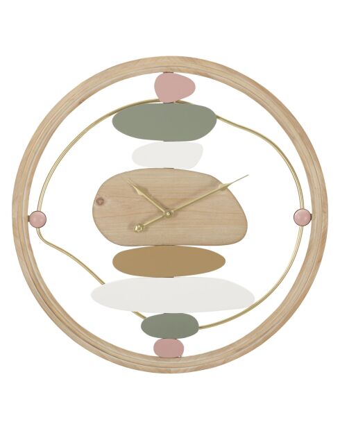 Horloge murale en fer et mdf Colorful multicolore – D.57x3,8 cm