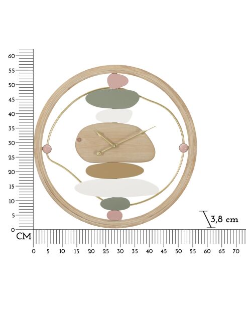 Horloge murale en fer et mdf Colorful multicolore – D.57x3,8 cm