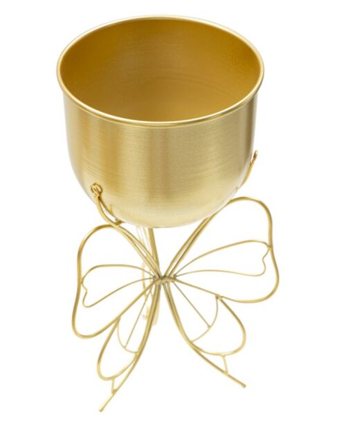 Cache-pot en fer Farfy doré – D.22x40 cm