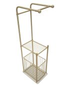 Porte-serviettes sur pied en métal et marbre artificiel Root or/blanc – 40x30x122 cm