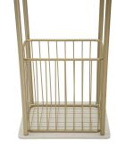 Porte-serviettes sur pied en métal et marbre artificiel Root or/blanc – 40x30x122 cm