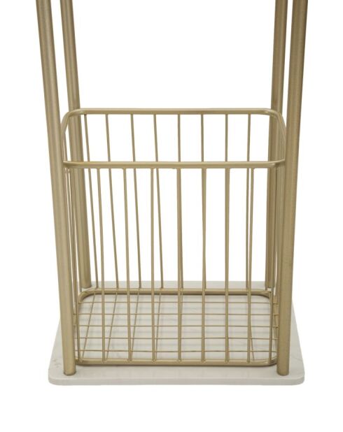 Porte-serviettes sur pied en métal et marbre artificiel Root or/blanc – 40x30x122 cm