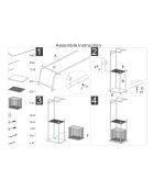 Porte-serviettes sur pied en métal et marbre artificiel Root or/blanc – 40x30x122 cm