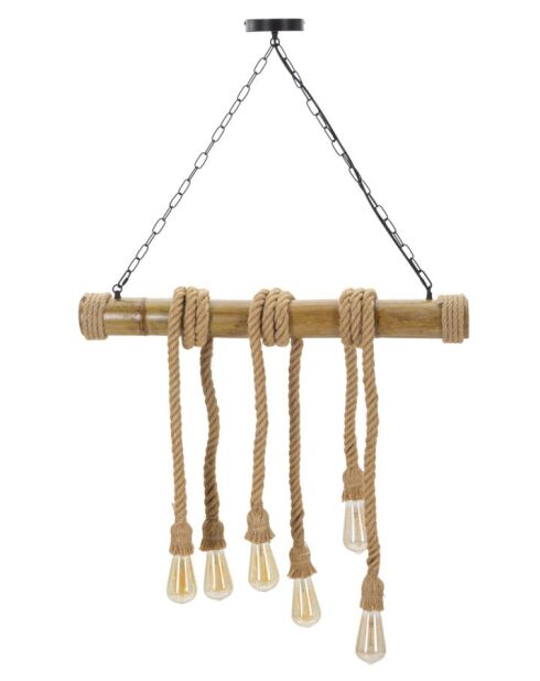 Suspension en bambou et corde brun – D.80x15x120 cm