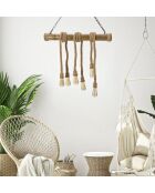 Suspension en bambou et corde brun – D.80x15x120 cm