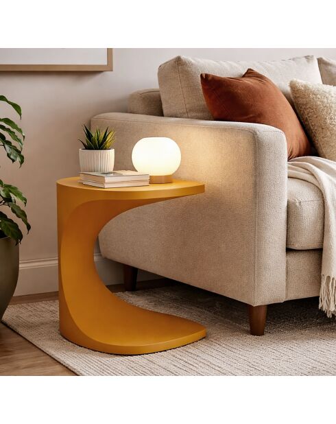 Table d’appoint en polyéthylène Ibiza moutarde – 42x42x52 cm