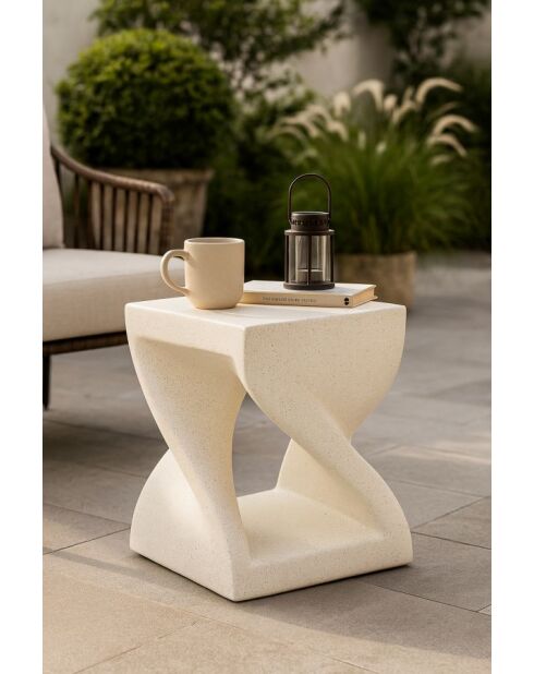 Table d’appoint en mgo Z crème – 34x34x45 cm