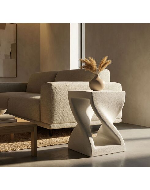 Table d’appoint en mgo Z crème – 34x34x45 cm