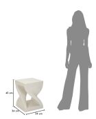 Table d’appoint en mgo Z crème – 34x34x45 cm