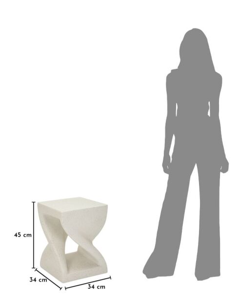 Table d’appoint en mgo Z crème – 34x34x45 cm