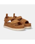 Sandales plate Amina chameau