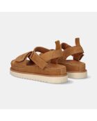 Sandales plate Amina chameau