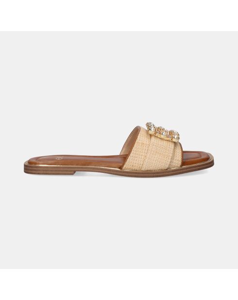 Sandales plate Delphine beiges