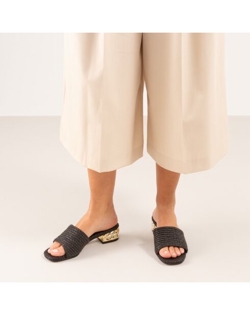 Sandales à talon bas Geneviève noires