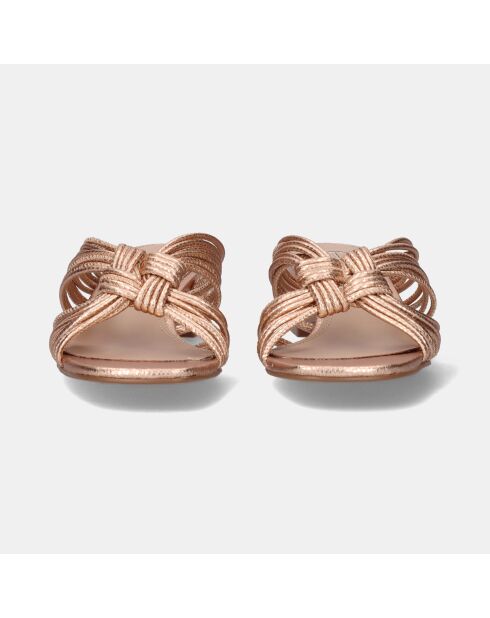 Sandales à talon bas Florine doré/rose