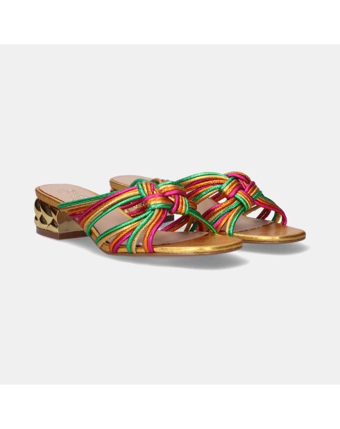 Sandales à talon bas Flora multicolores