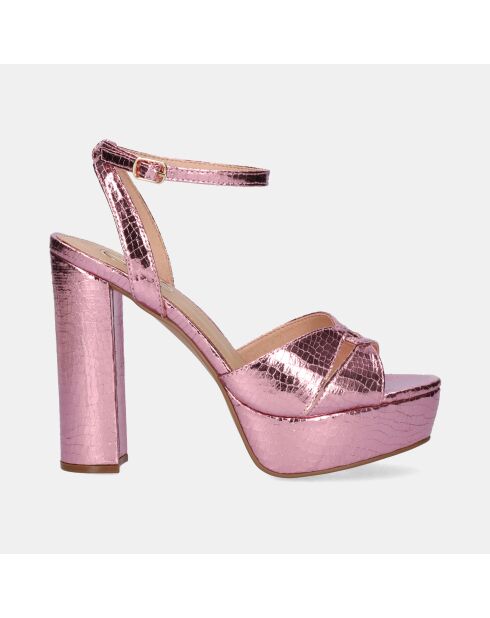 Sandales à talons hauts Léna roses - Talon 12 cm
