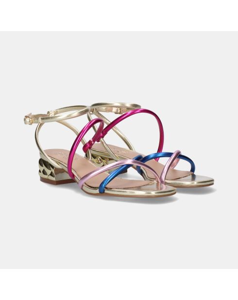 Sandales à talon bas Gaëlle multicolores
