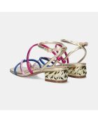 Sandales à talon bas Gaëlle multicolores