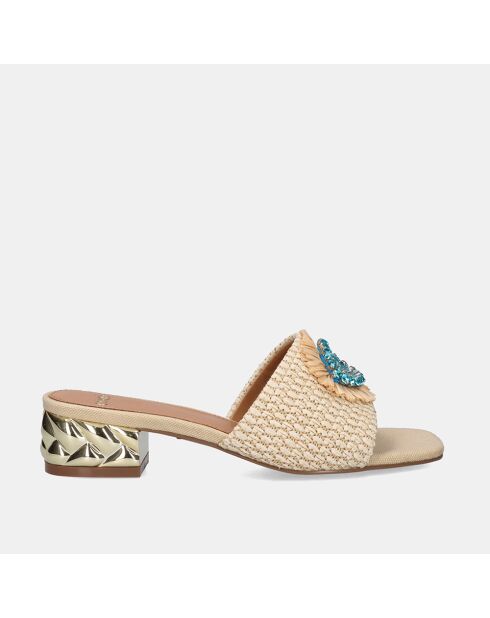 Sandales à talon bas Géraldine beiges