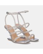 Sandales à talons hauts Justine argentées - Talon 9 cm
