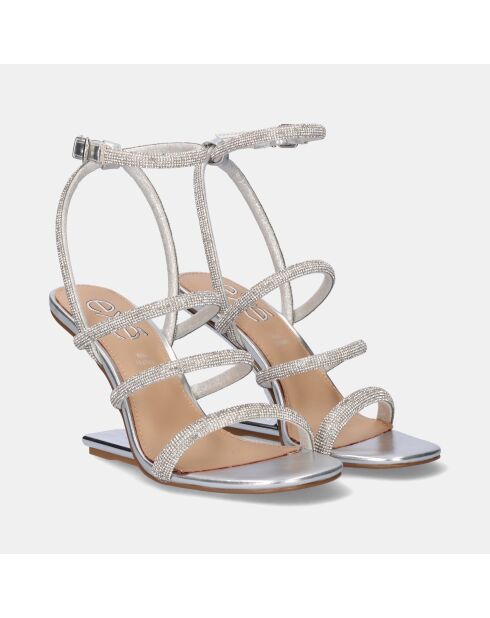 Sandales à talons hauts Justine argentées - Talon 9 cm