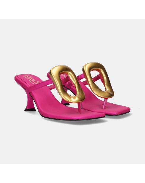 Sandales à talon bas Mona fuchsia - Talon 7 cm