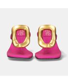 Sandales à talon bas Mona fuchsia - Talon 7 cm