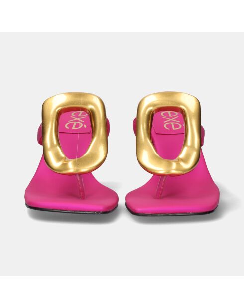 Sandales à talon bas Mona fuchsia - Talon 7 cm
