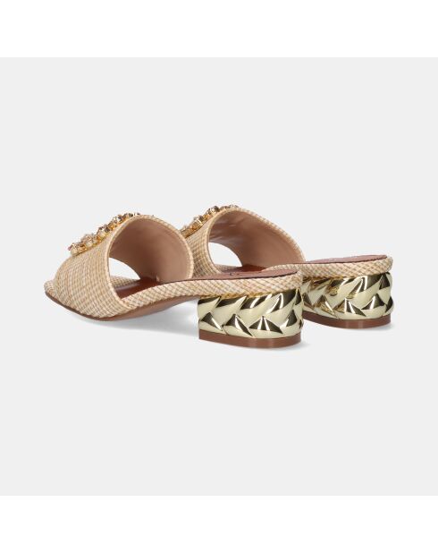 Sandales à talon bas Gabrielle beiges