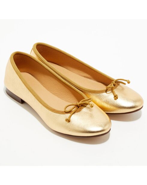 Jeanne goldfarbene Ballerinas aus schillerndem Leder
