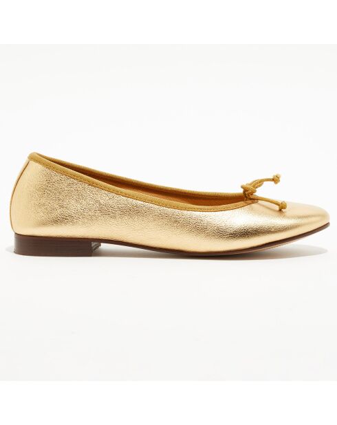 Jeanne goldfarbene Ballerinas aus schillerndem Leder