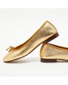 Jeanne goldfarbene Ballerinas aus schillerndem Leder