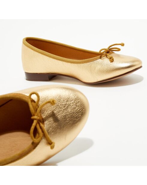 Jeanne goldfarbene Ballerinas aus schillerndem Leder