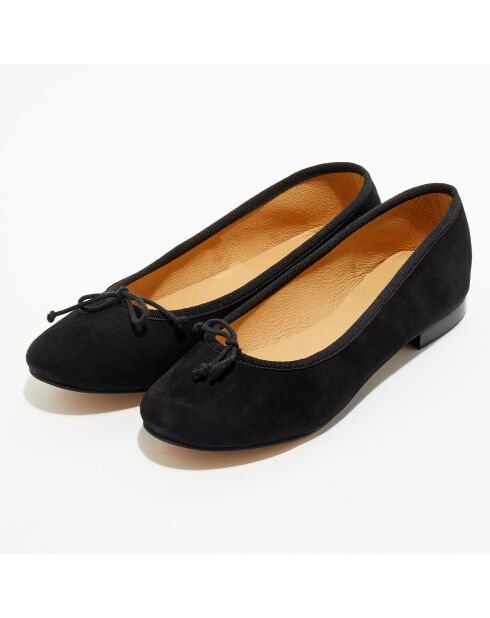 Jeanne schwarze Ballerinas aus Samtleder