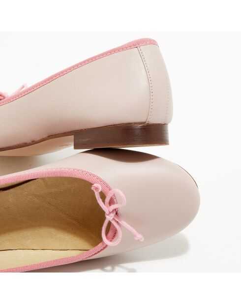 Ballerinas Jeanne aus rosafarbenem Leder