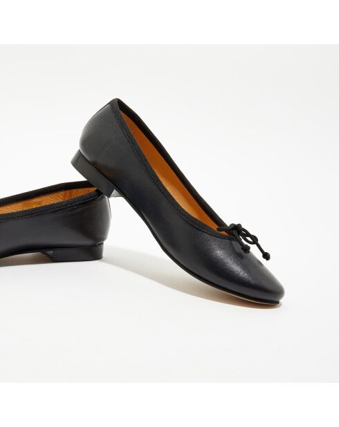 Schwarze Lederballerinas Jeanne