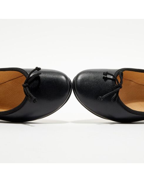 Schwarze Lederballerinas Jeanne