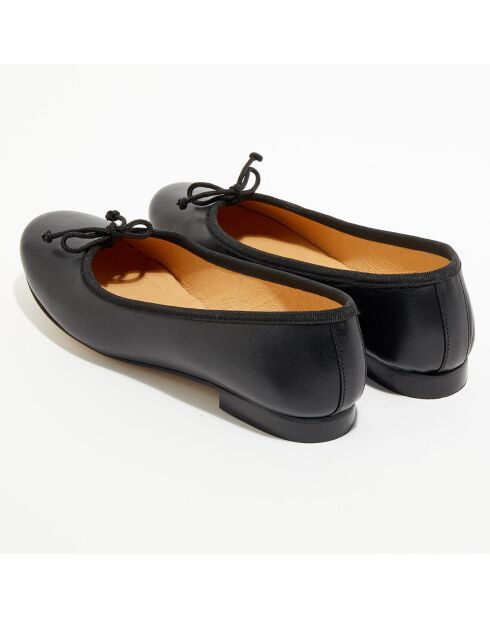 Schwarze Lederballerinas Jeanne
