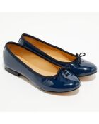 Ballerine Jeanne in pelle verniciata blu