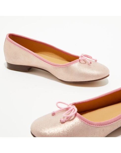 Ballerinas Jeanne aus schillerndem Leder in Rosa